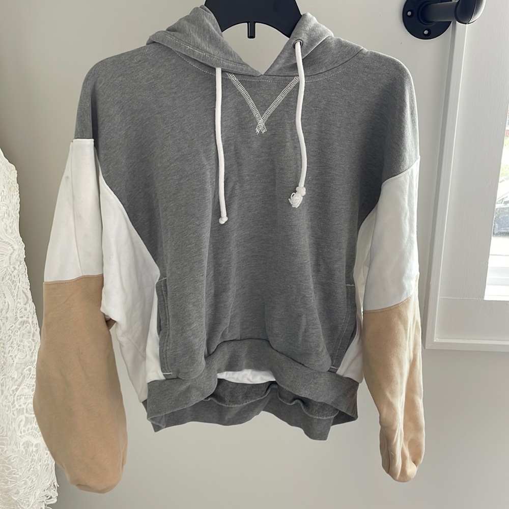 Neutral Colorblock Hoodie